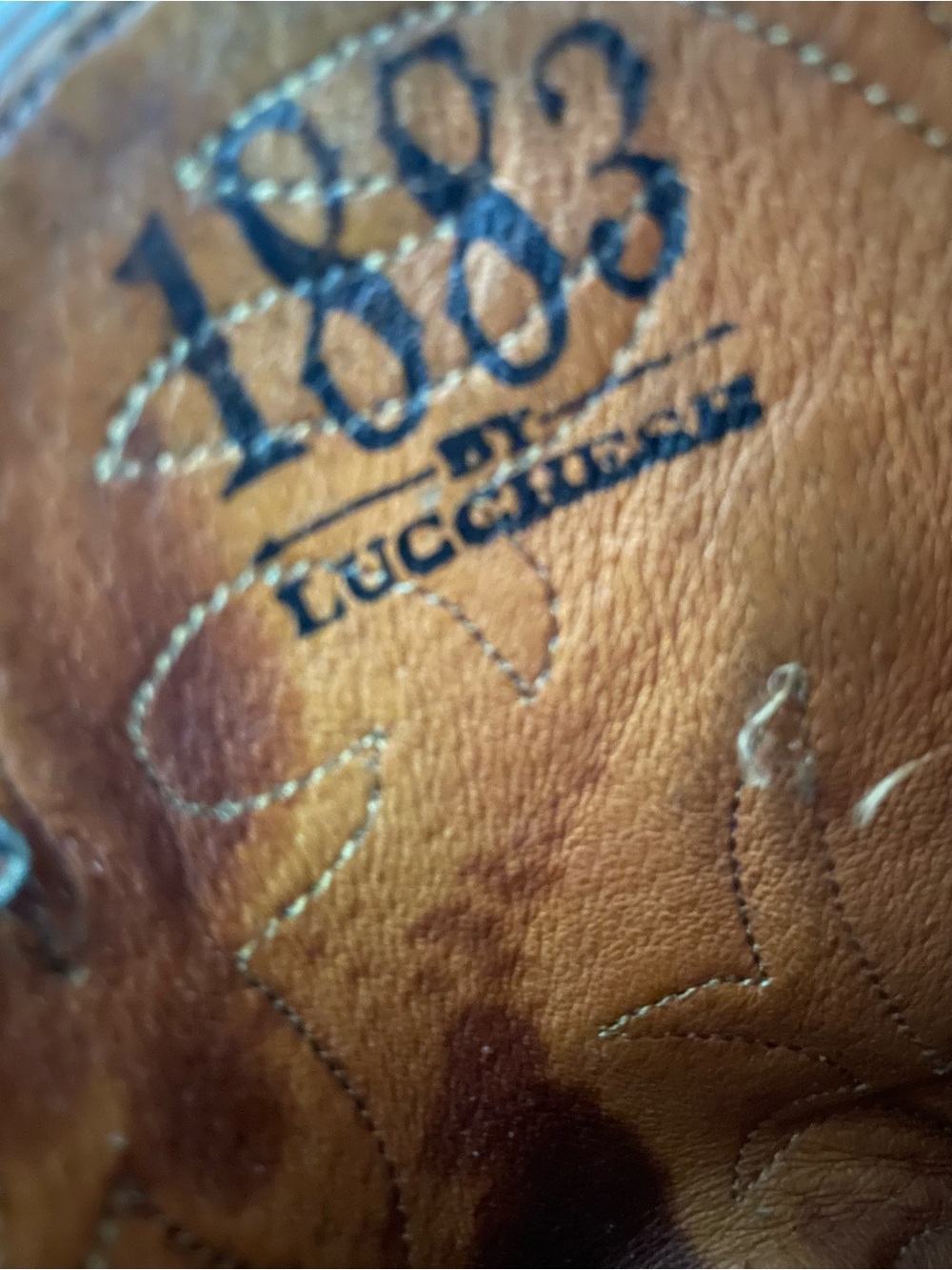 LUCCHESE TWO TONE TAN MAD DOG GOAT W CHOCOLATE MAD DOG GOAT WINGTIP 1883 - Picture 10 of 10